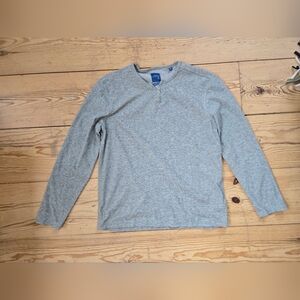 Essex Crossing Gray Ribbed Long Sleeve Henley Top Size M